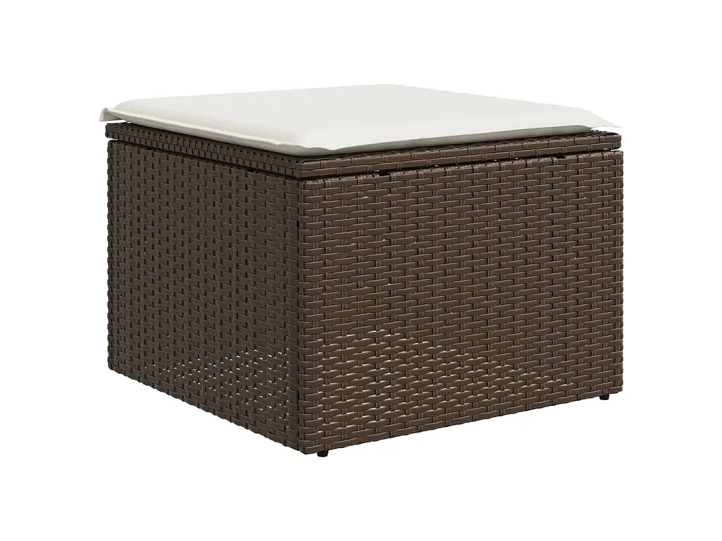 8-delige Loungeset met kussens poly rattan bruin