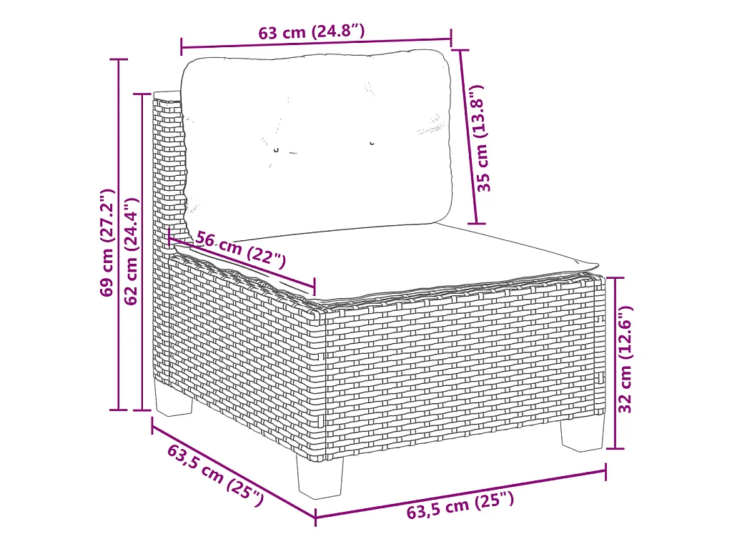 Set Divano da Giardino 10 pz con Cuscini Beige in Polyrattan