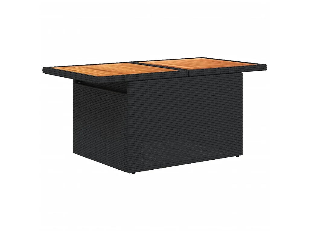 Set Divani da Giardino 9 pz con Cuscini Nero in Polyrattan
