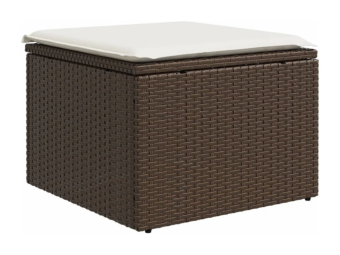 9-tlg. Garten-Sofagarnitur mit Kissen Braun Poly Rattan