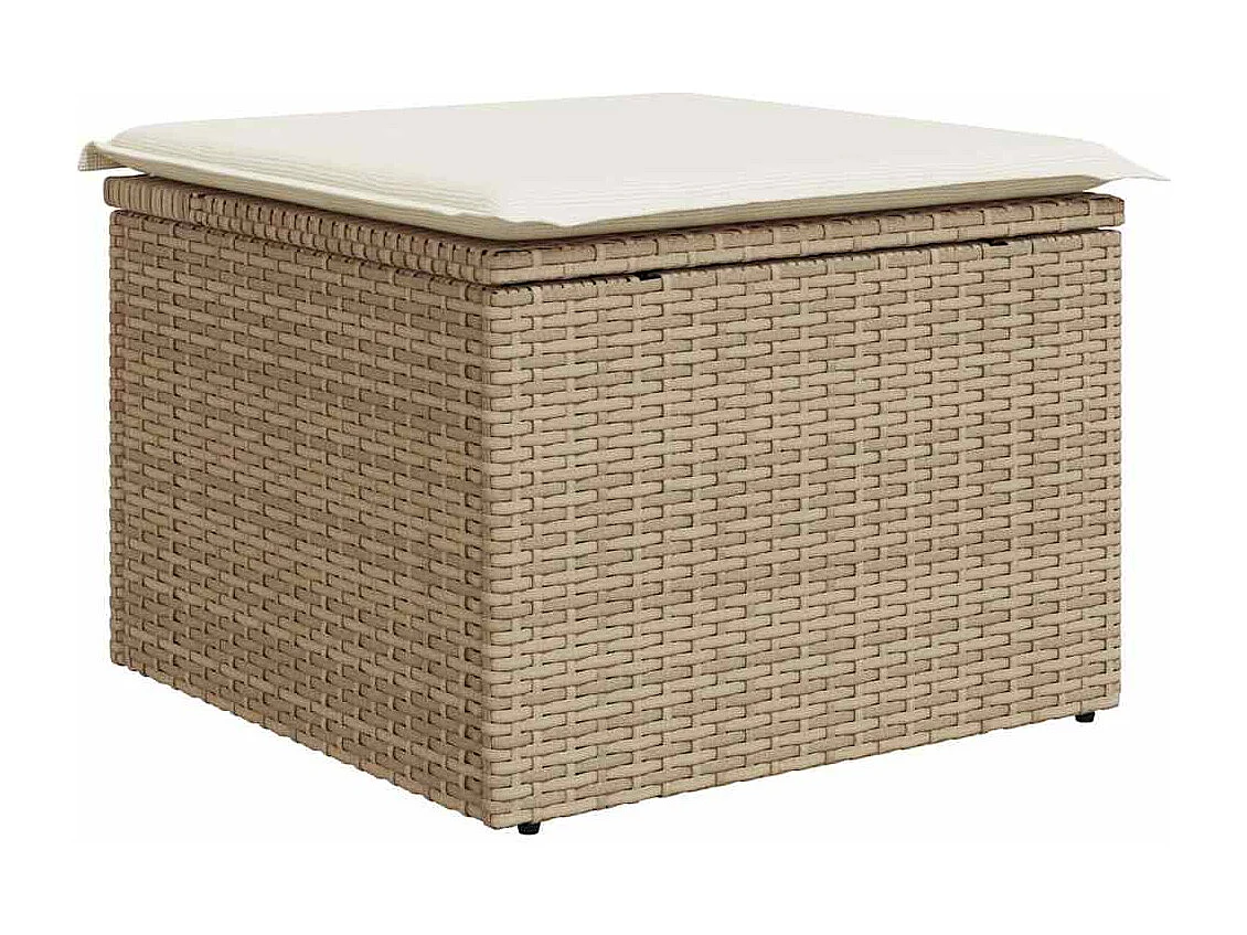 Set Divano da Giardino 8 pz con Cuscini Beige in Polyrattan