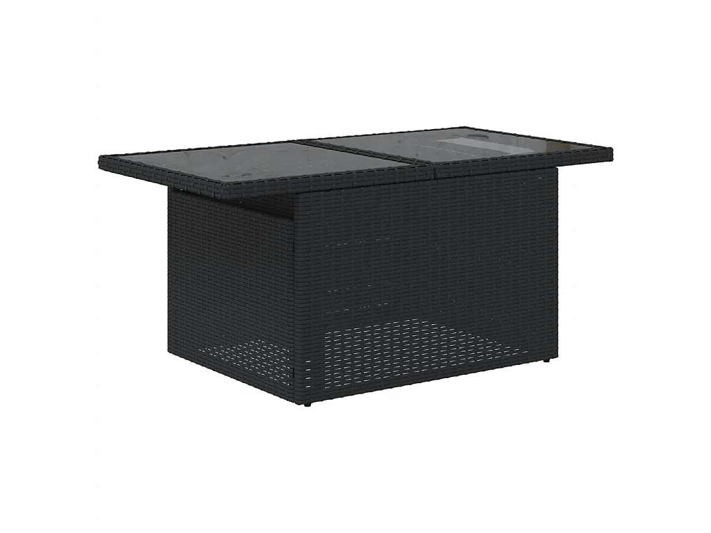 Set Divani da Giardino 11 pz con Cuscini in Polyrattan Nero