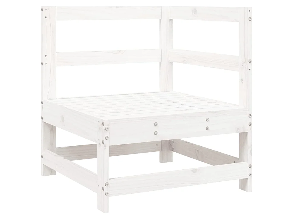 Set Divani da Giardino 8 pz in Legno Massello di Pino Bianco