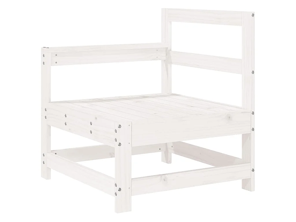 Set Divani da Giardino 8 pz in Legno Massello di Pino Bianco