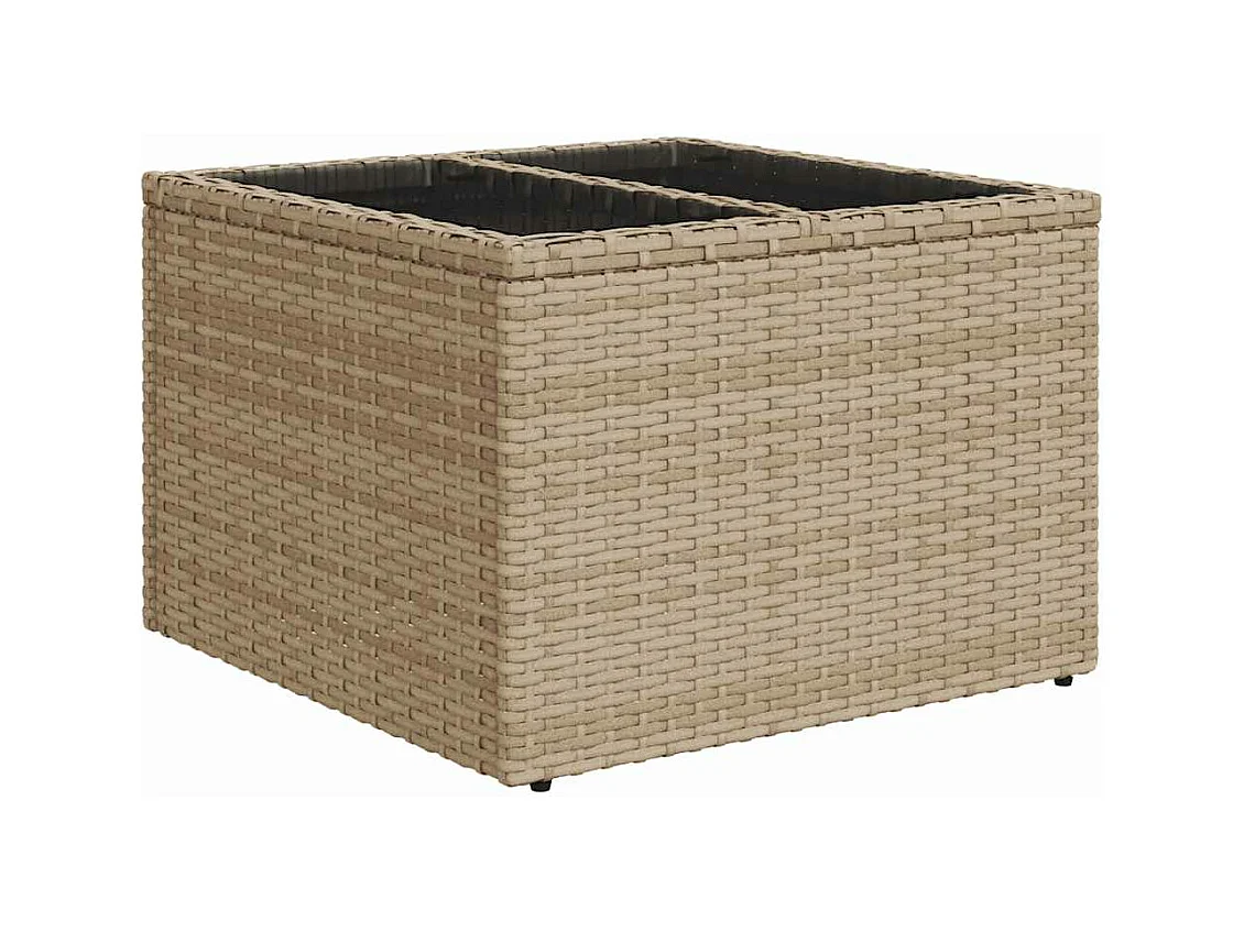 8-tlg. Garten-Sofagarnitur mit Kissen Beige Poly Rattan