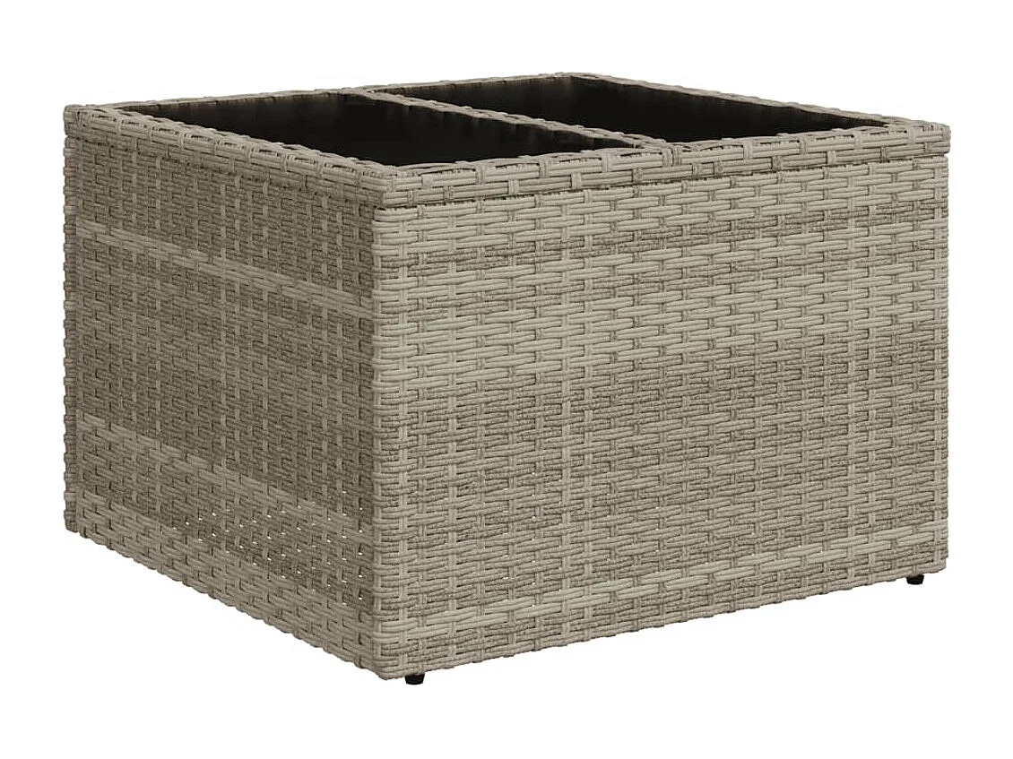 9-delige Loungeset met kussens poly rattan lichtgrijs