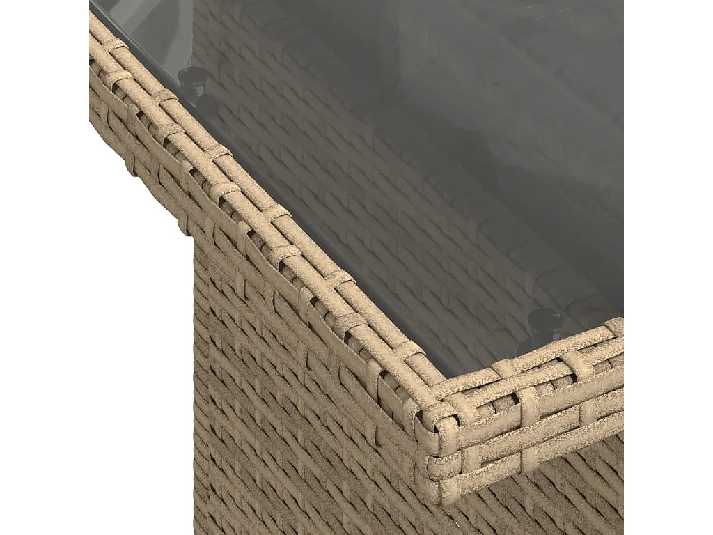 8 pcs conjunto de sofás p/ jardim com almofadões vime PE bege