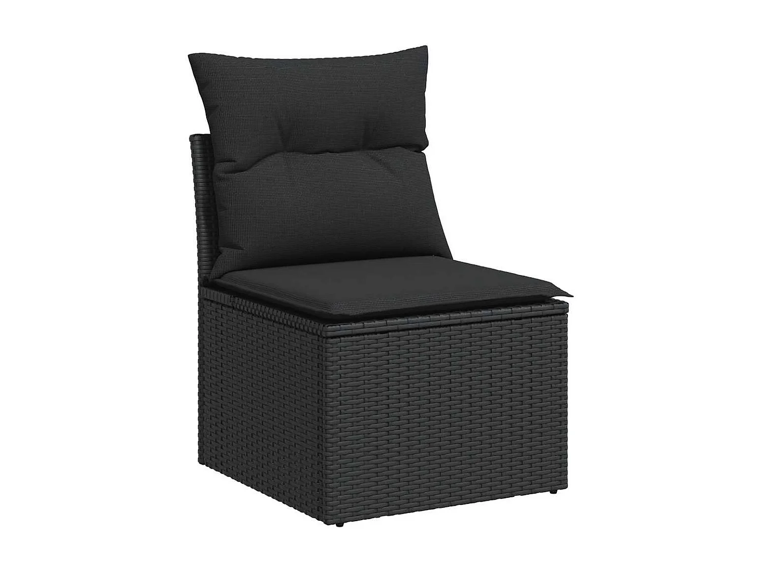 11-tlg. Garten-Sofagarnitur mit Kissen Schwarz Poly Rattan