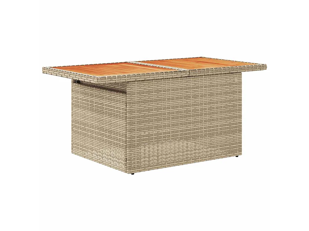 9-tlg. Garten-Sofagarnitur mit Kissen Beige Poly Rattan