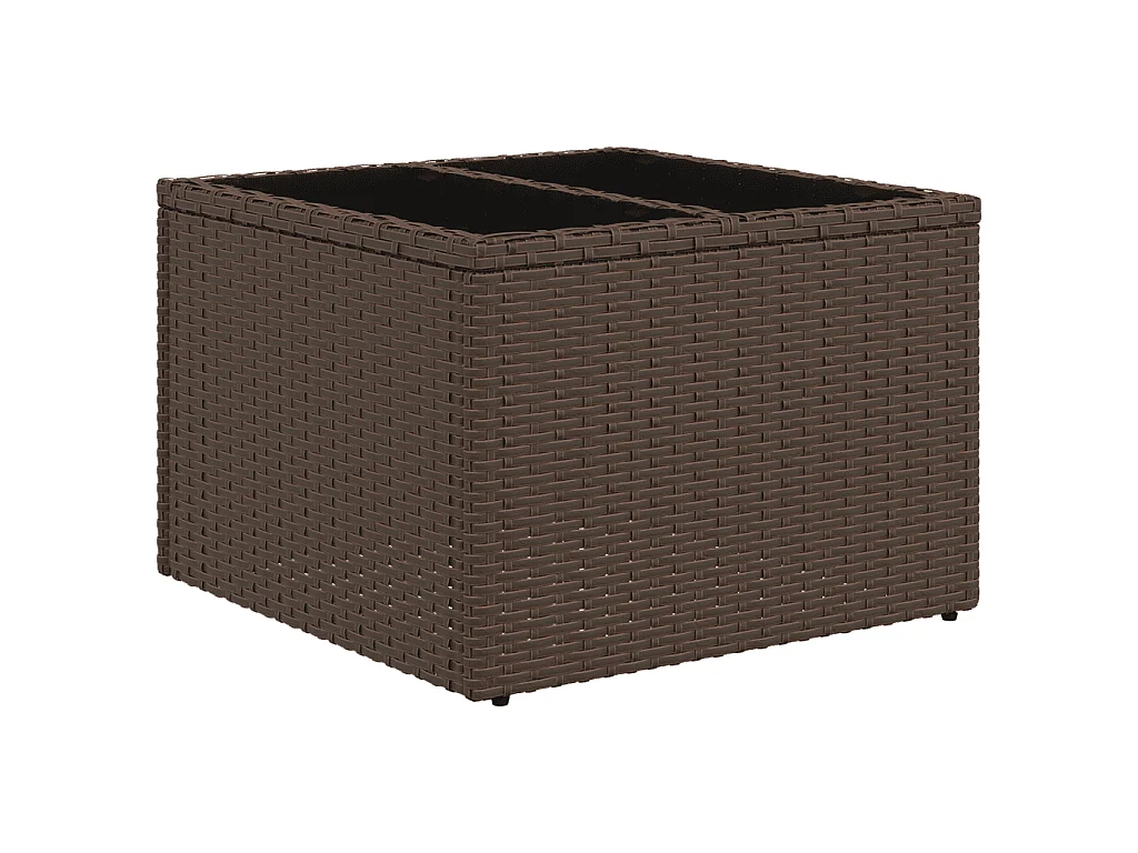 Salon de jardin 10 pcs avec coussins marron résine tressée