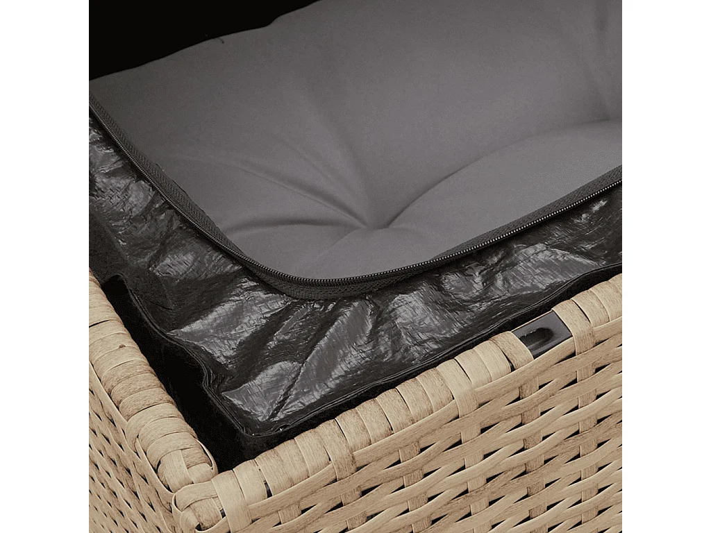 Salon de jardin 11 pcs avec coussins beige résine tressée