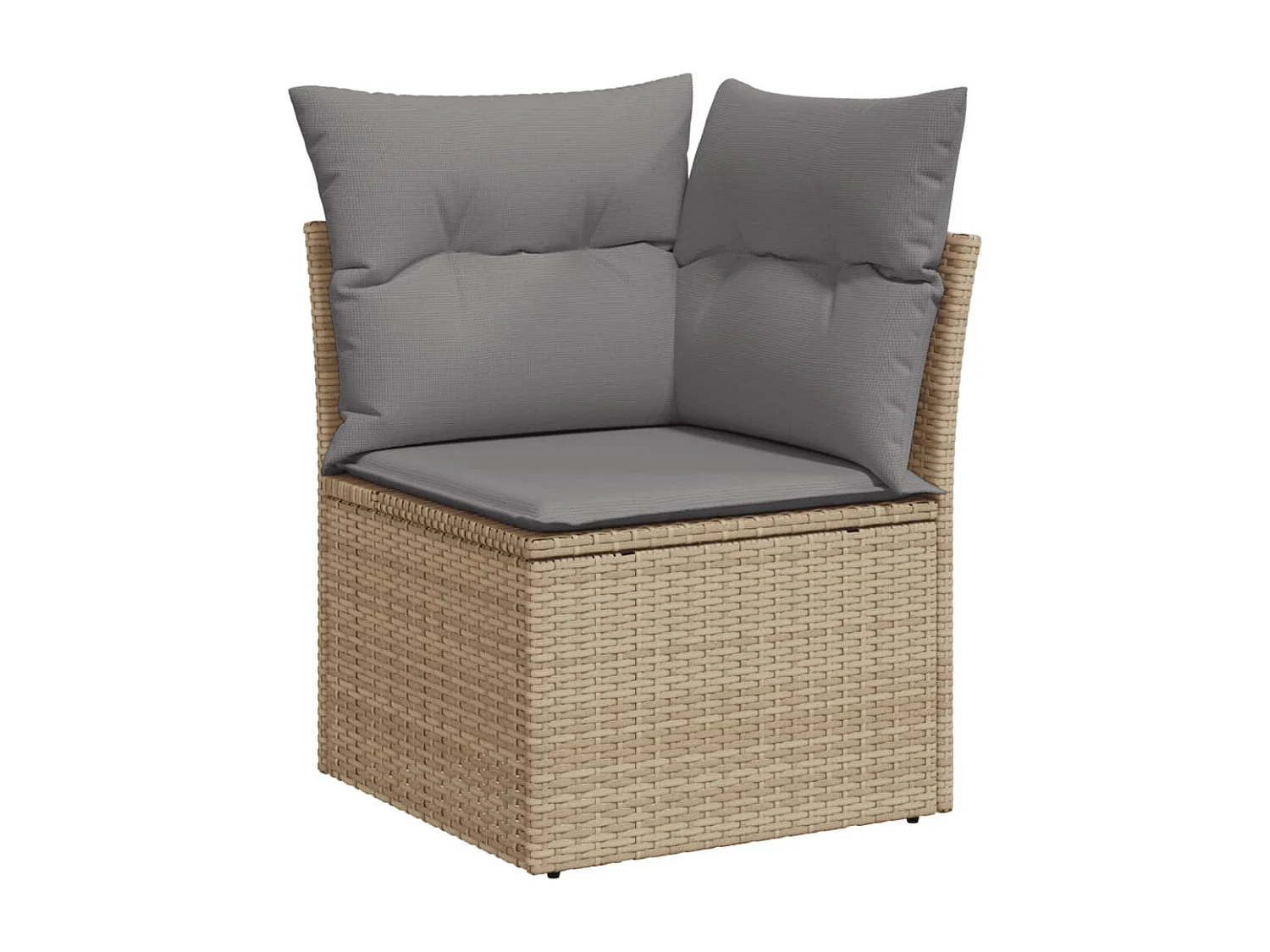 10-tlg. Garten-Sofagarnitur mit Kissen Beige Poly Rattan