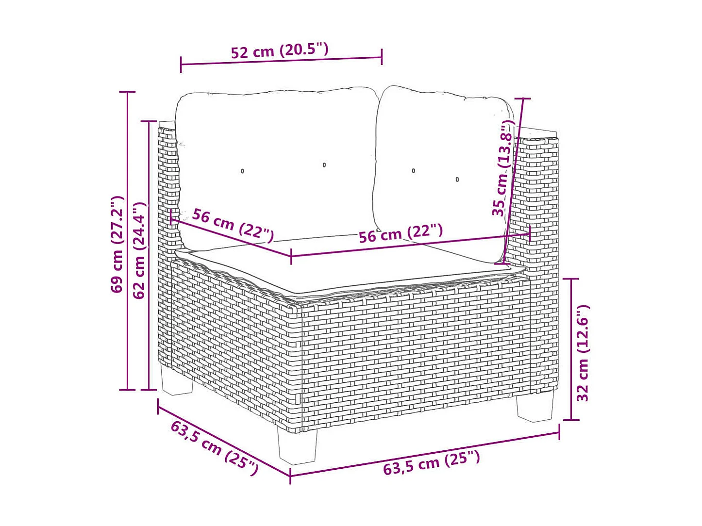 11-delige Tuinset met kussens poly rattan beige