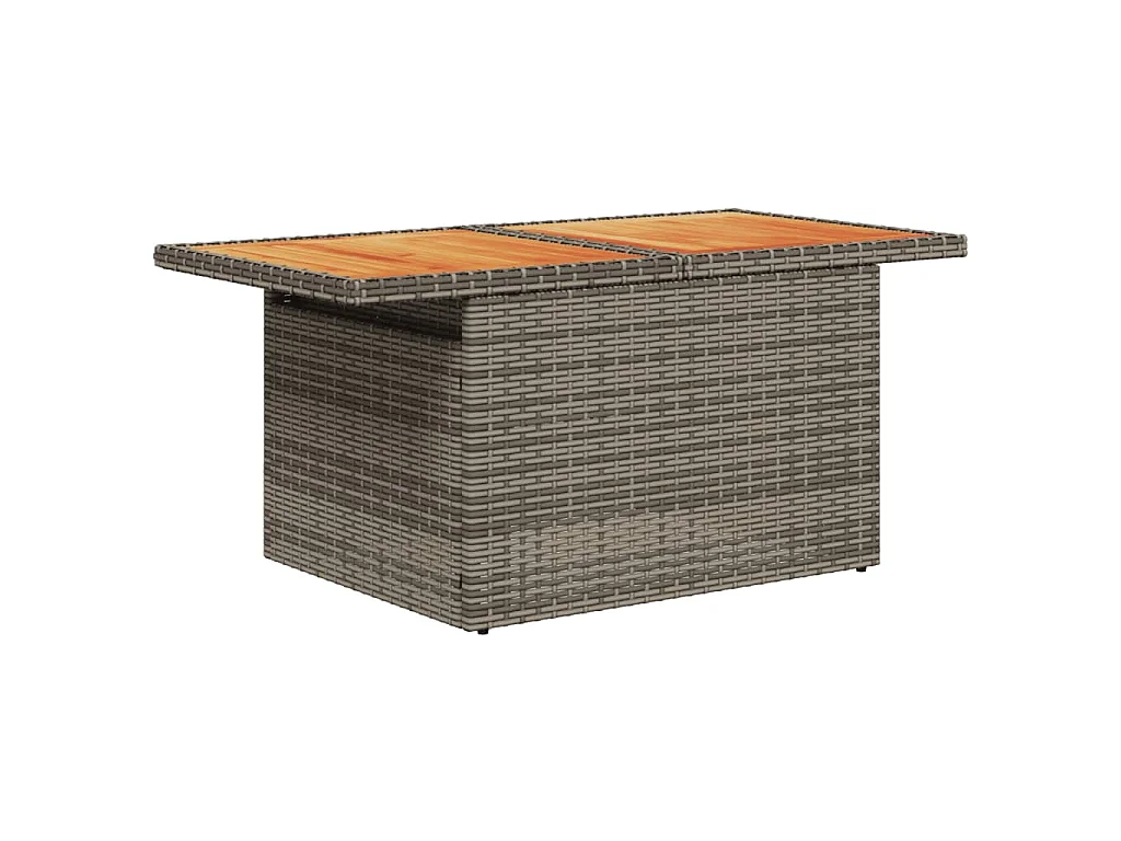 Salon de jardin 11 pcs avec coussins gris résine tressée