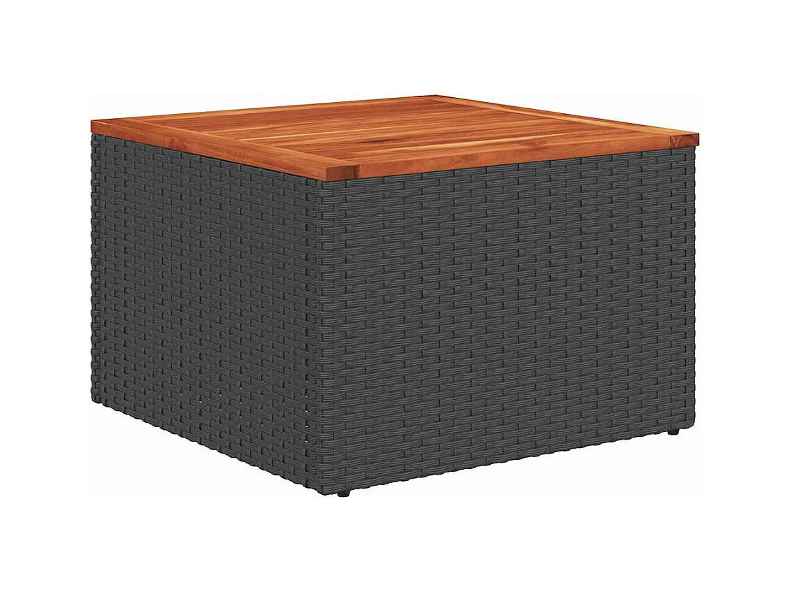 Salon de jardin 8 pcs avec coussins noir résine tressée