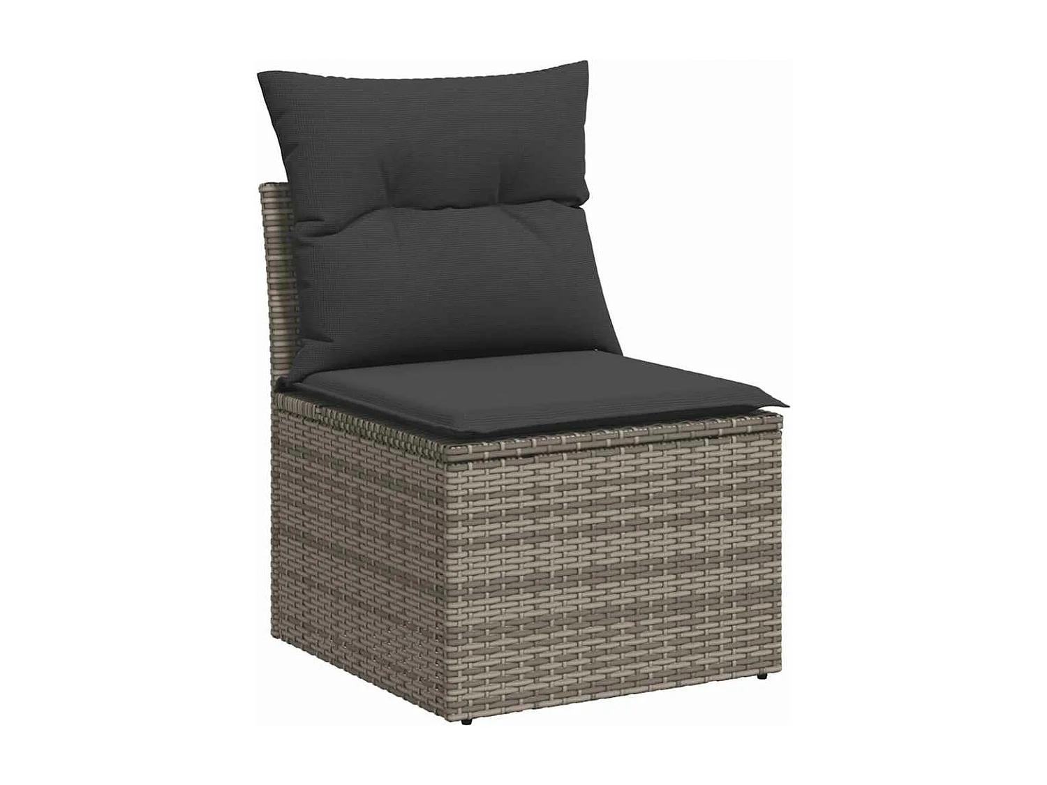 8-delige Loungeset met kussens poly rattan grijs