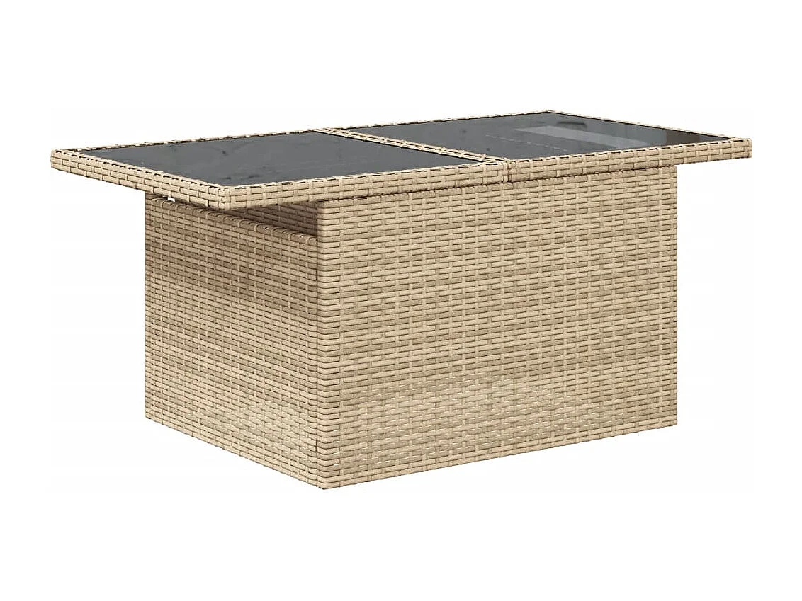 Set de sofás de jardín 9 pzas con cojines ratán sintético beige