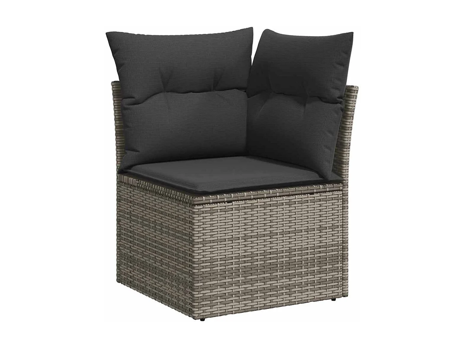10-tlg. Garten-Sofagarnitur mit Kissen Grau Poly Rattan