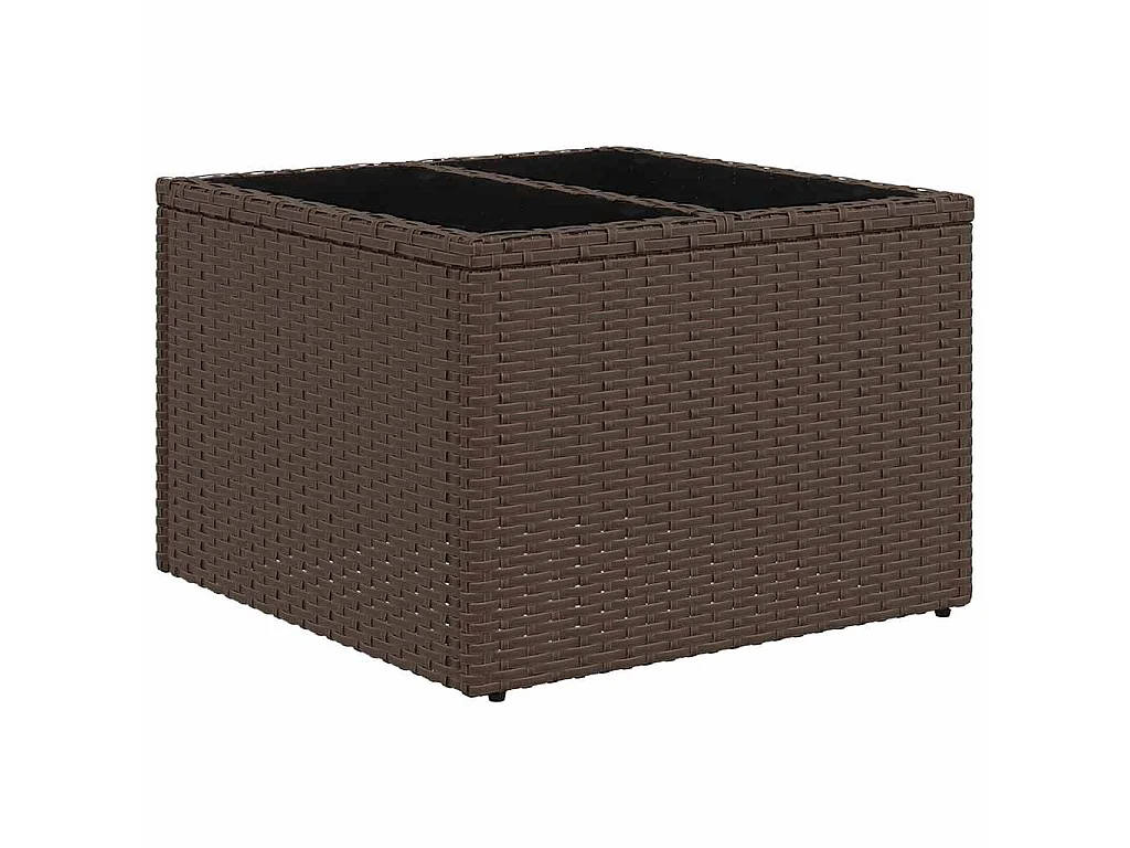 Salon de jardin 8 pcs avec coussins marron résine tressée