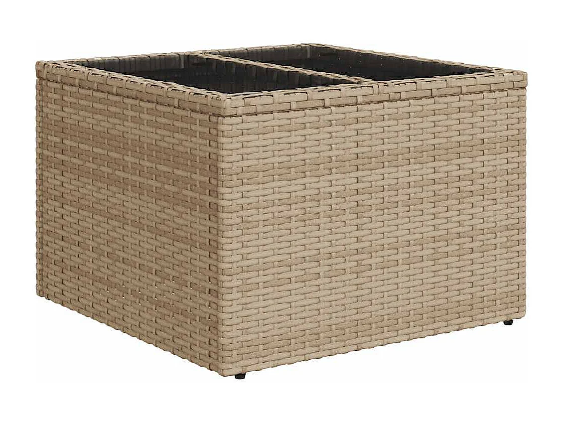 Set de sofás de jardín con cojines 9 pzas ratán sintético beige