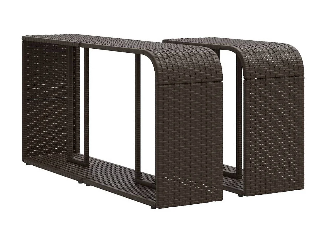 Salon de jardin et coussins 11 pcs marron résine tressée