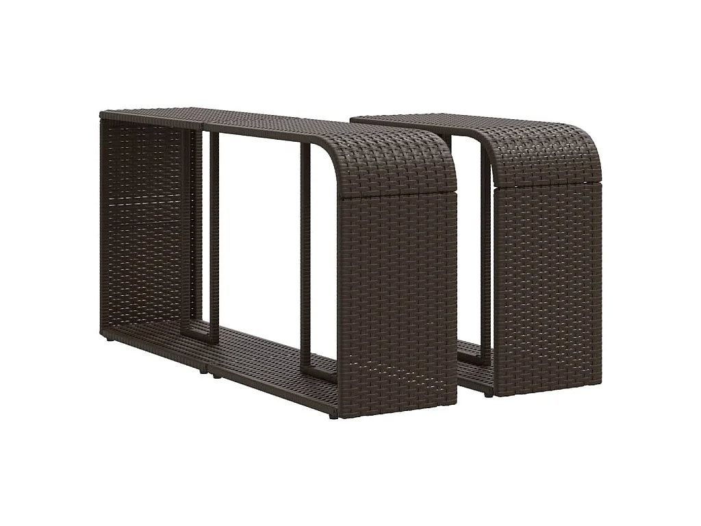 11-tlg. Garten-Sofagarnitur mit Kissen Braun Poly Rattan