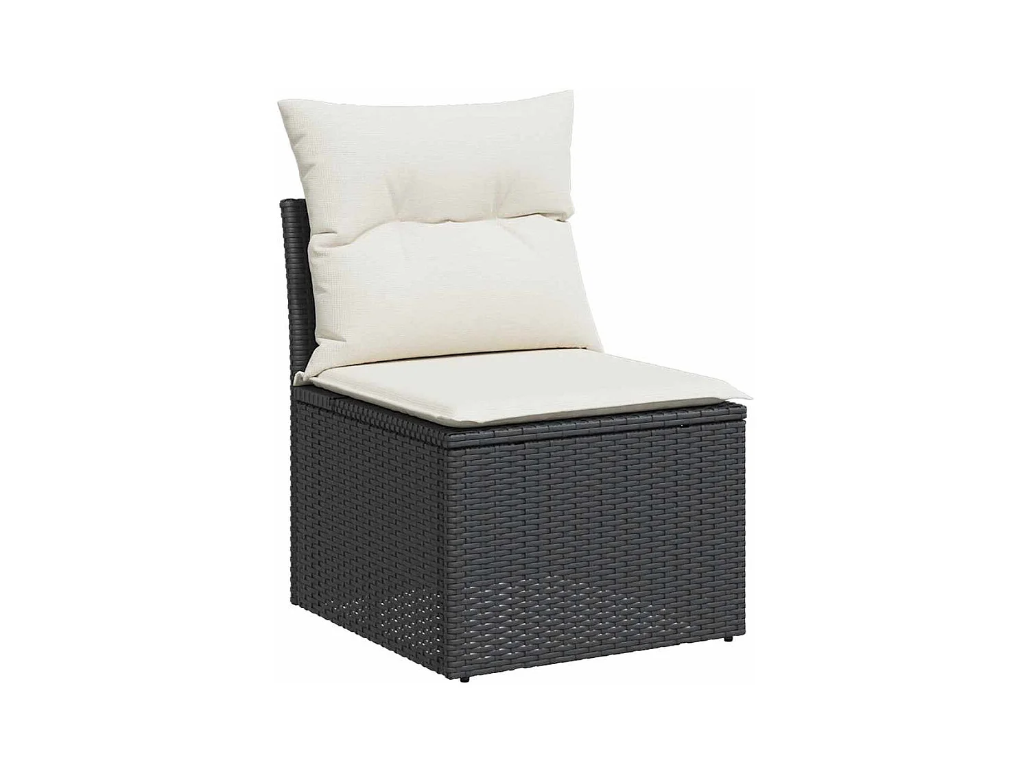 Salon de jardin 8 pcs avec coussins noir résine tressée