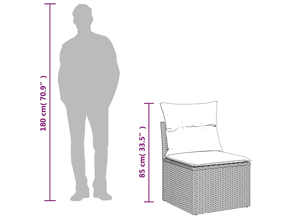 9-tlg. Garten-Sofagarnitur mit Kissen Braun Poly Rattan