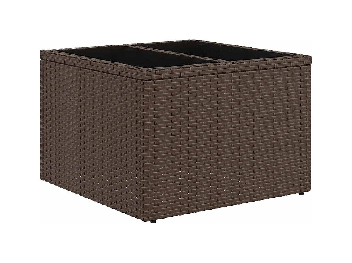 11-tlg. Garten-Sofagarnitur mit Kissen Braun Poly Rattan