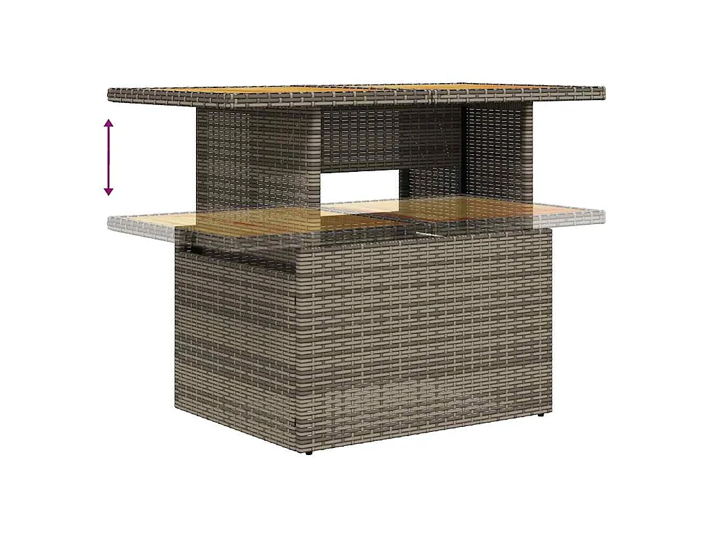 Divano Giardino 10 pz con Cuscini Grigio in Polyrattan Acacia