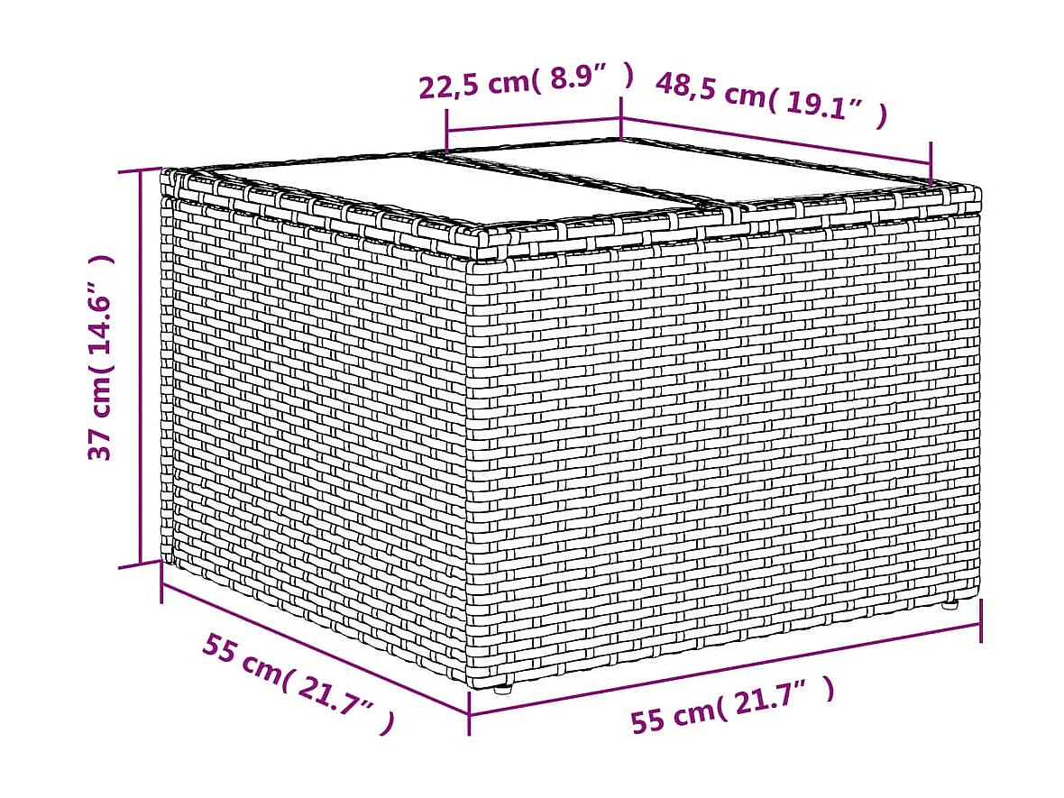 10-tlg. Garten-Sofagarnitur mit Kissen Braun Poly Rattan