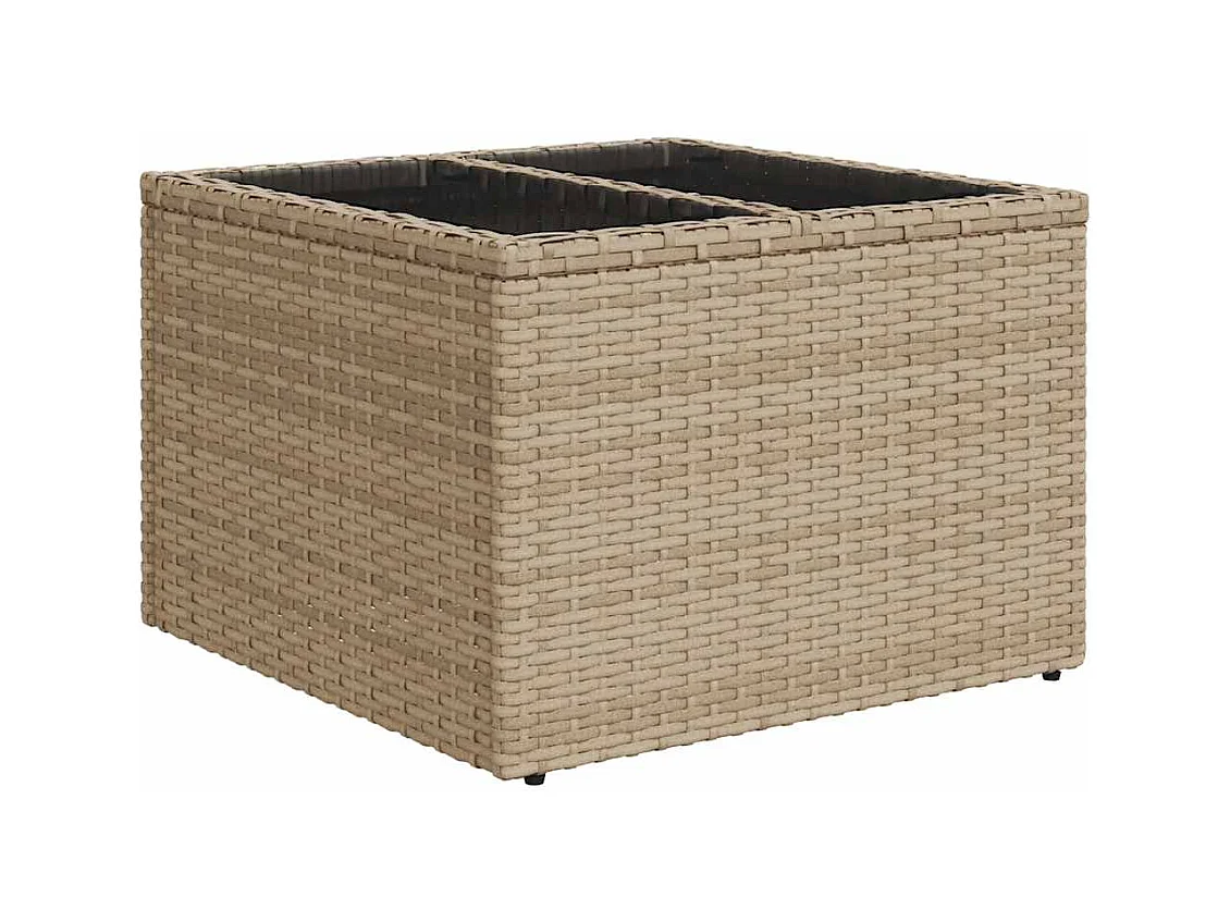8-tlg. Garten-Sofagarnitur mit Kissen Beige Poly Rattan