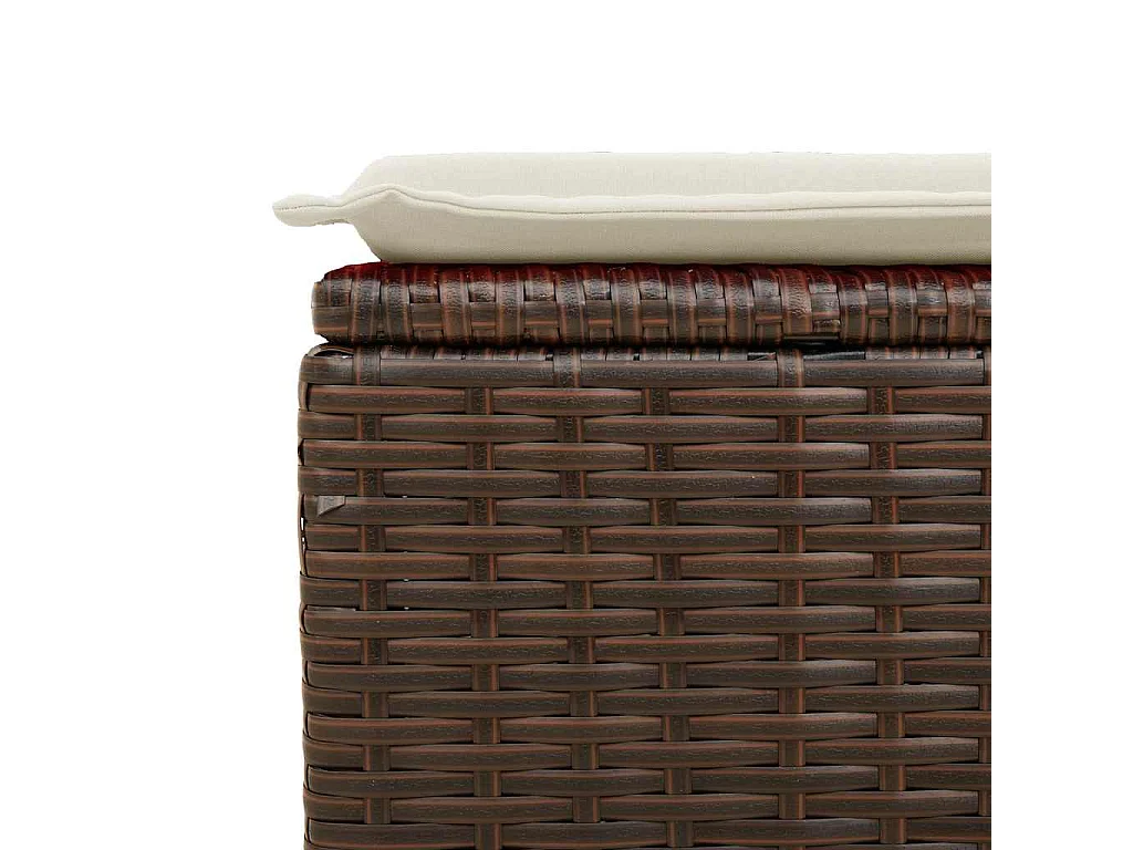 Salon de jardin avec coussins 9 pcs marron résine tressée