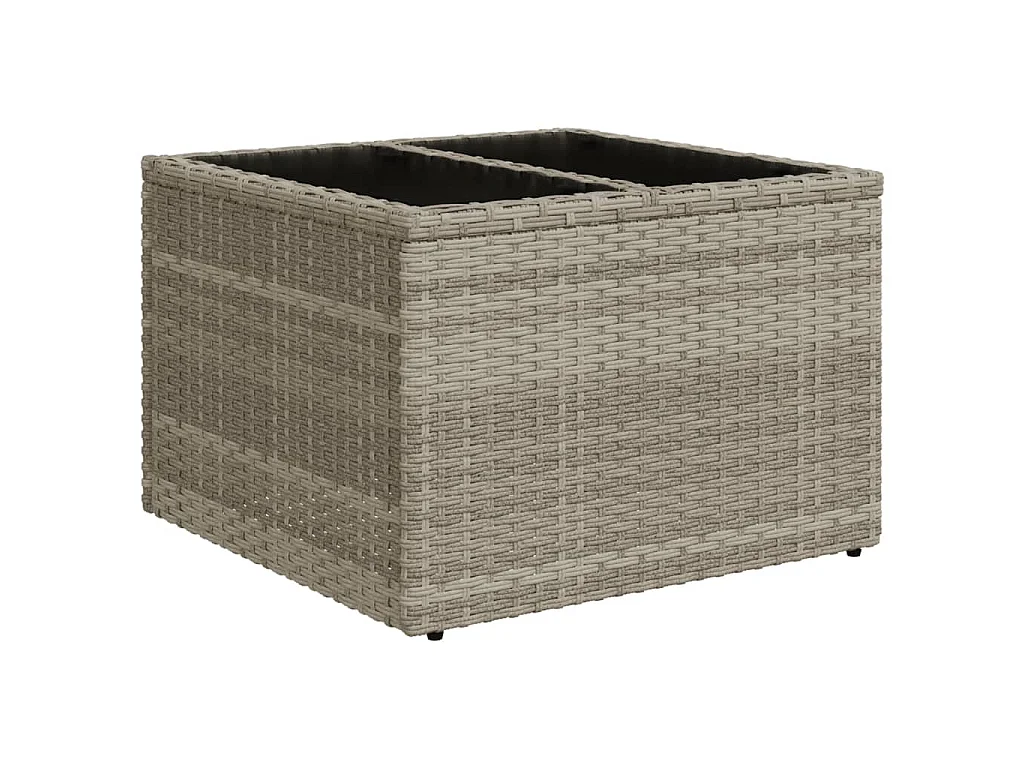 10-delige Loungeset met kussens poly rattan lichtgrijs