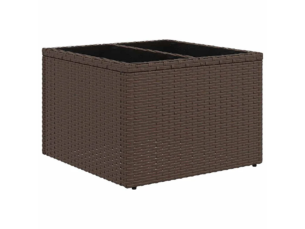 11-delige Loungeset met kussens poly rattan bruin