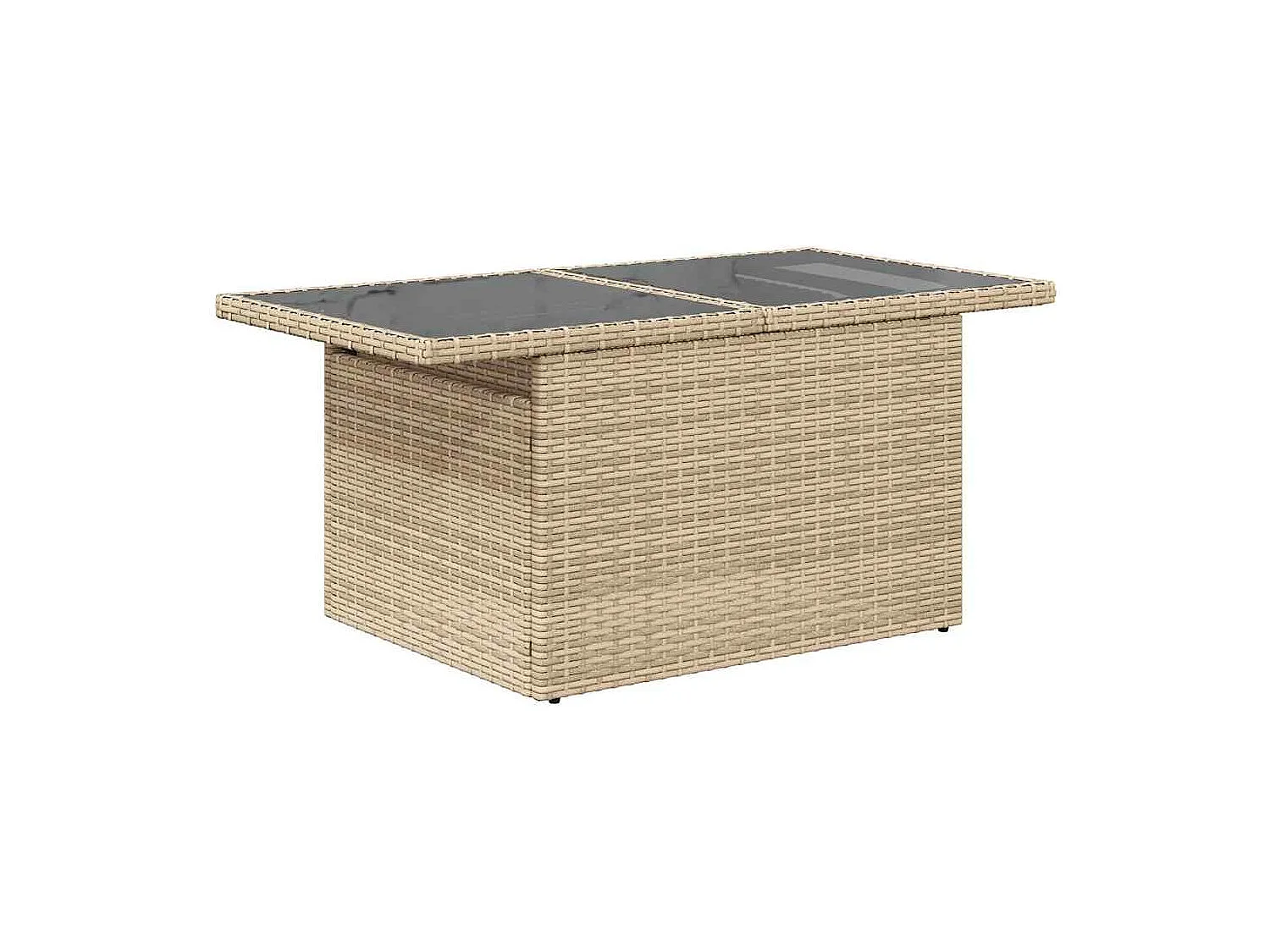 Salon de jardin 11 pcs avec coussins beige résine tressée