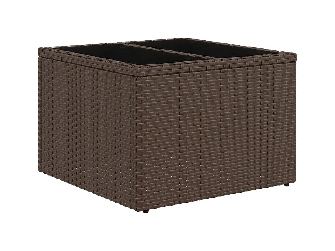 Salon de jardin 8 pcs avec coussins marron résine tressée