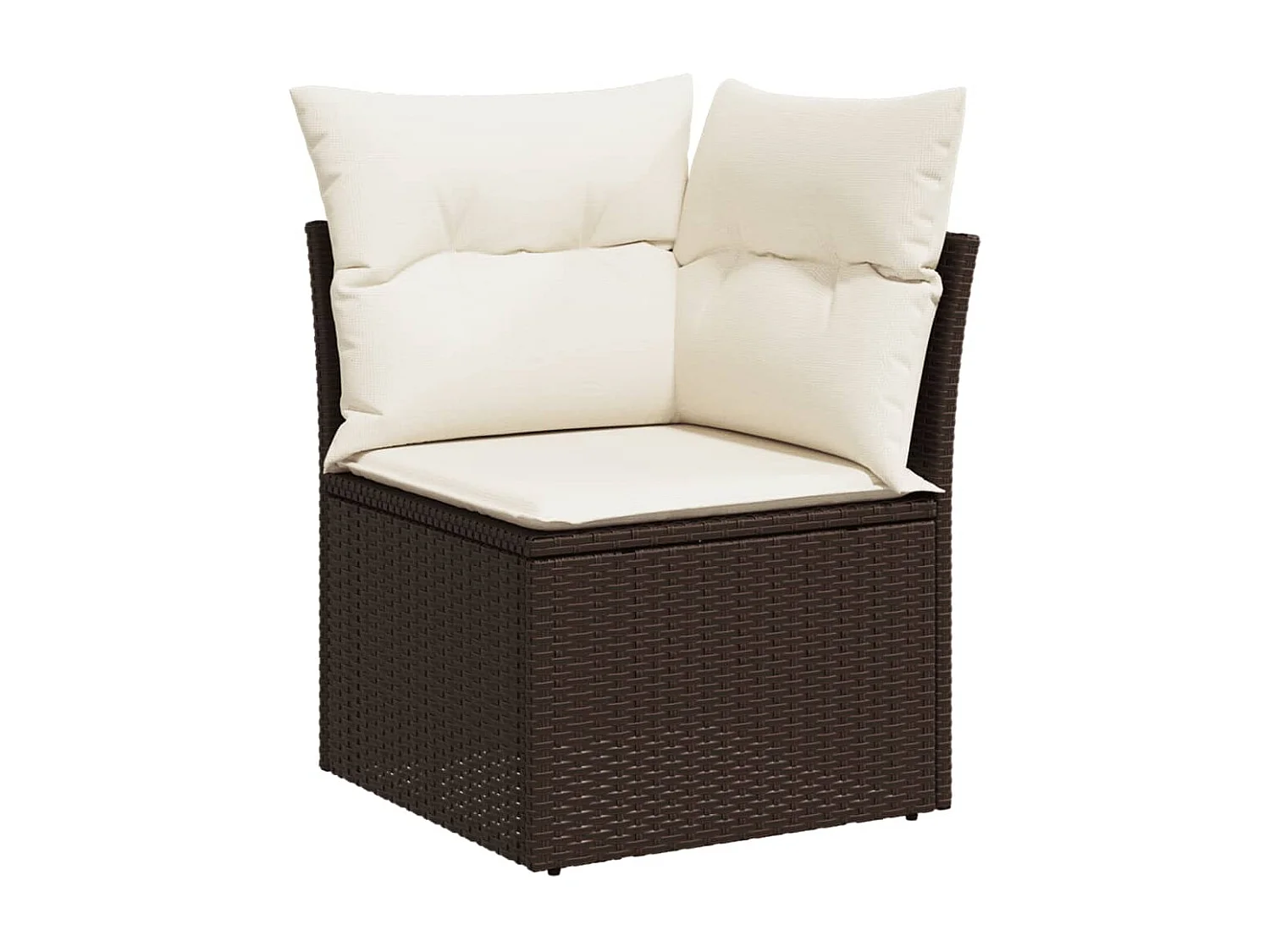 10-tlg. Garten-Sofagarnitur mit Kissen Braun Poly Rattan