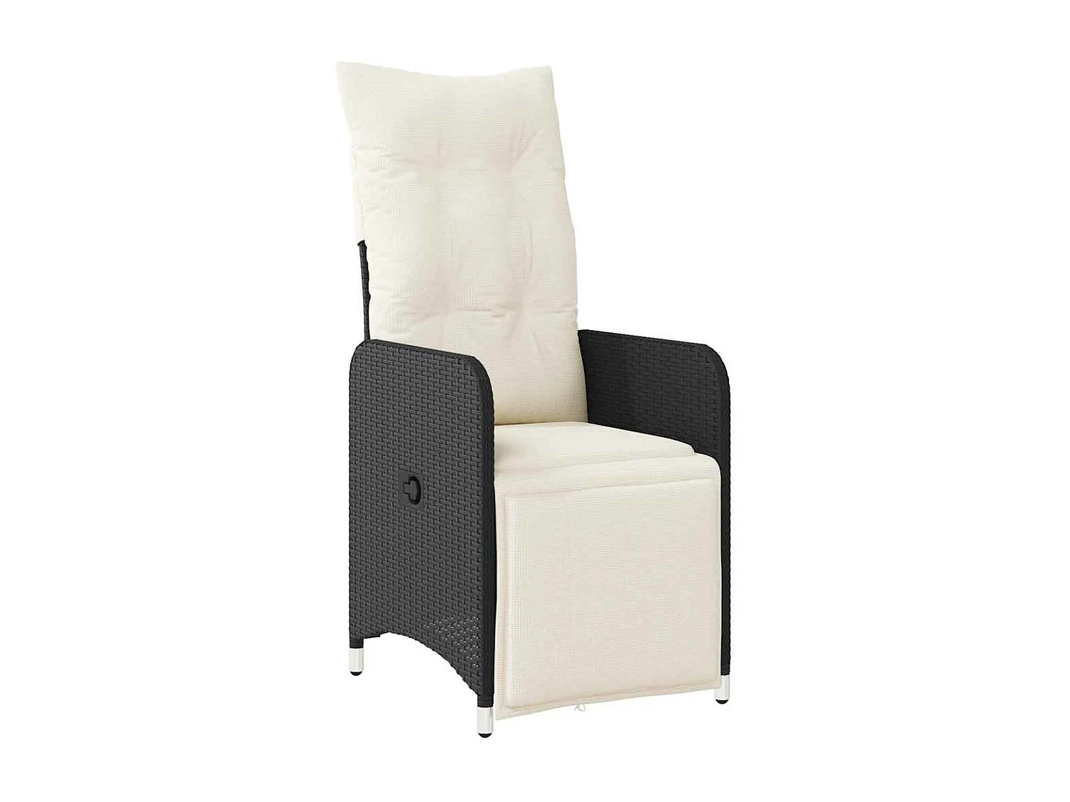 Ensemble de bistro de jardin 9 pcs coussins noir poly rotin