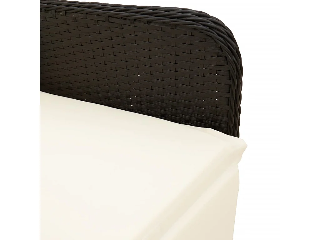 9-delige Bistroset met kussens poly rattan zwart