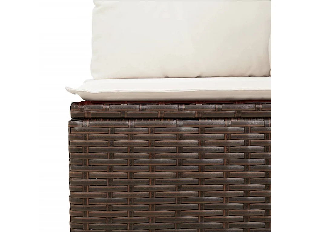 11-delige Loungeset met kussens poly rattan bruin
