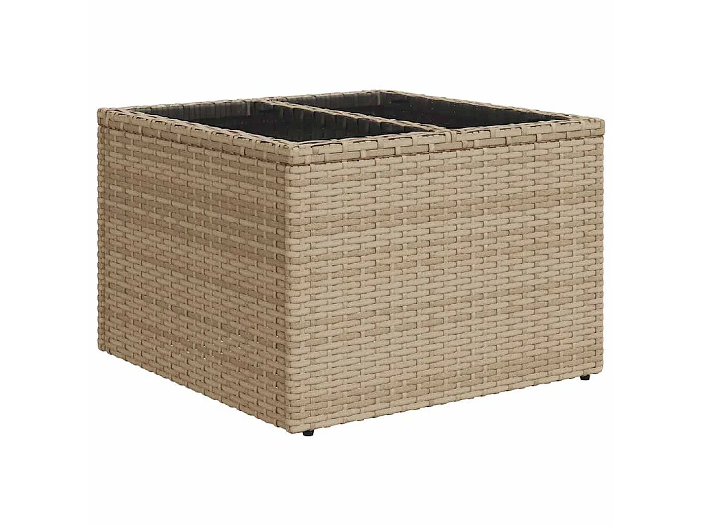 Salon de jardin avec coussins 9 pcs beige résine tressée
