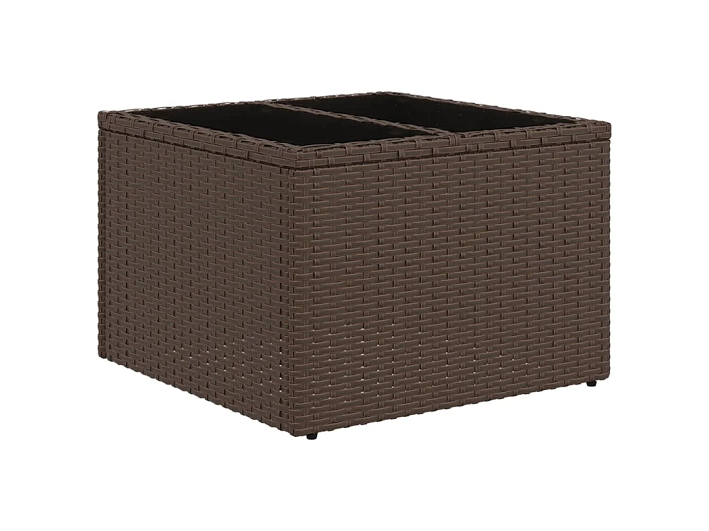 12-delige Loungeset met kussens poly rattan bruin