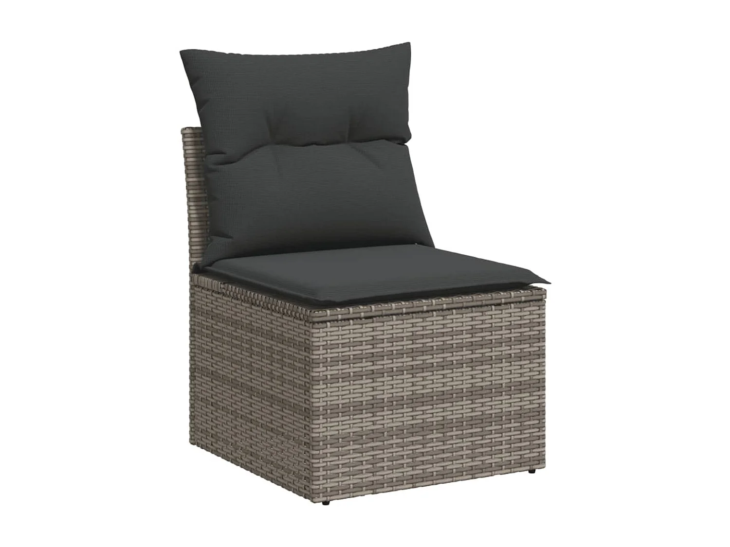 9-delige Loungeset met kussens poly rattan grijs