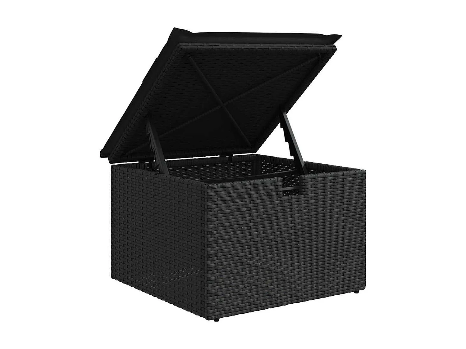 8-tlg. Garten-Sofagarnitur mit Kissen Schwarz Poly Rattan