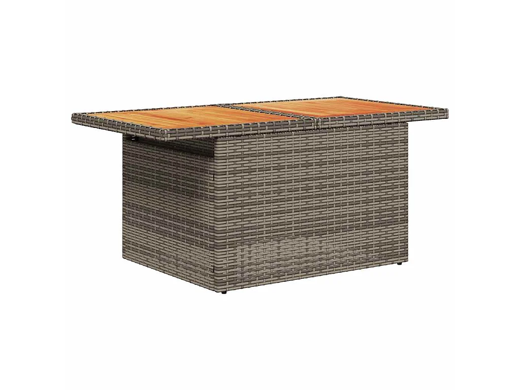 8-tlg. Garten-Sofagarnitur mit Kissen Grau Poly Rattan