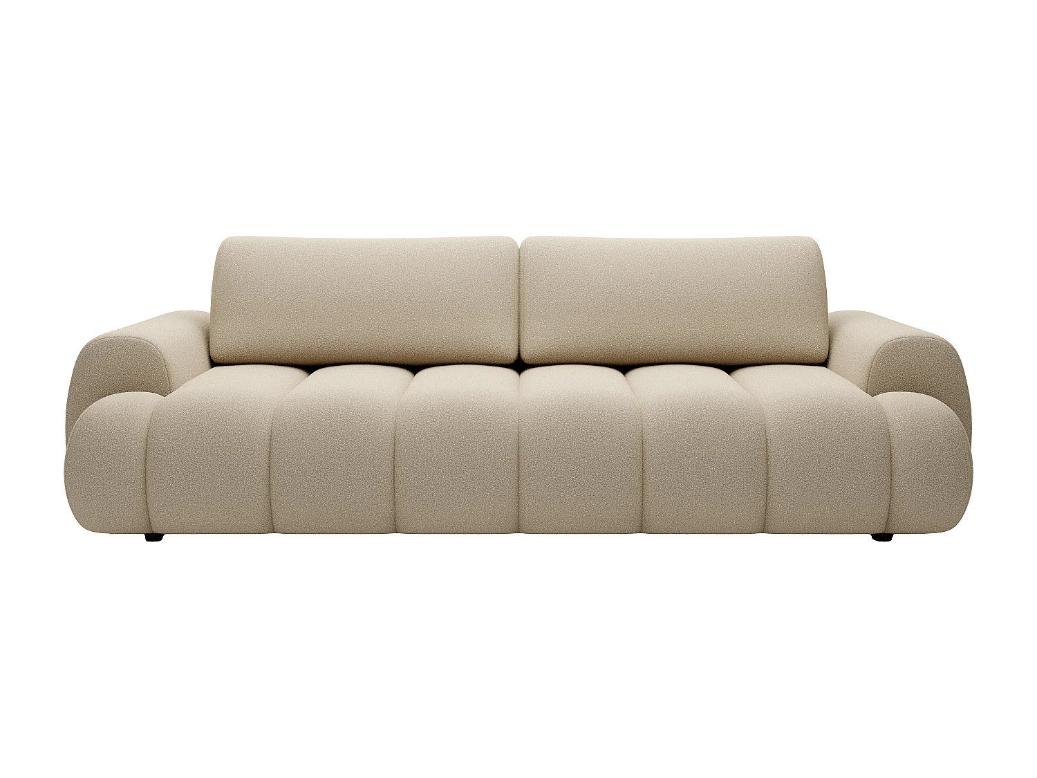 Canapé 4 places convertible en tissu beige FRIDORA