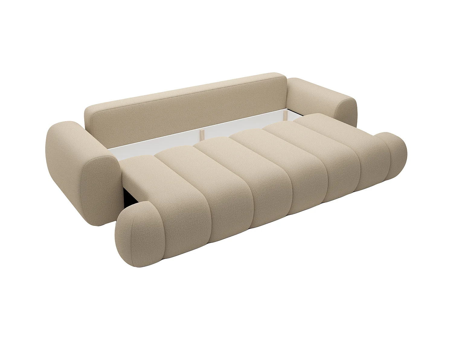 Canapé 4 places convertible en tissu beige FRIDORA