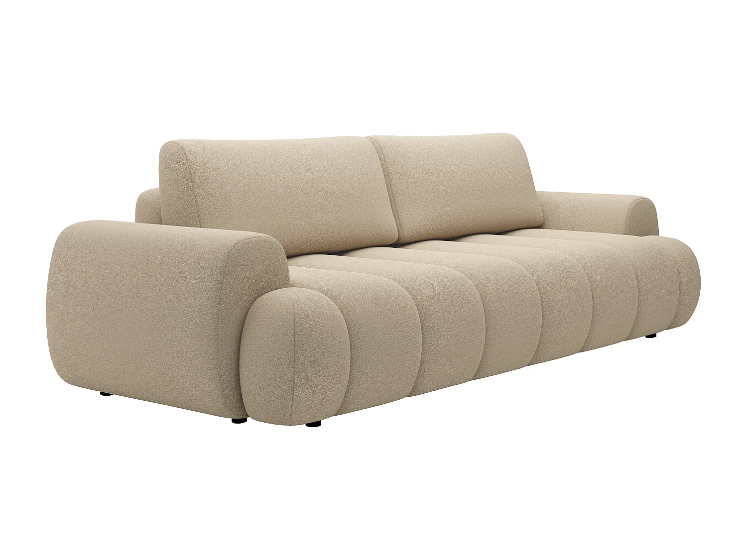 Canapé 4 places convertible en tissu beige FRIDORA