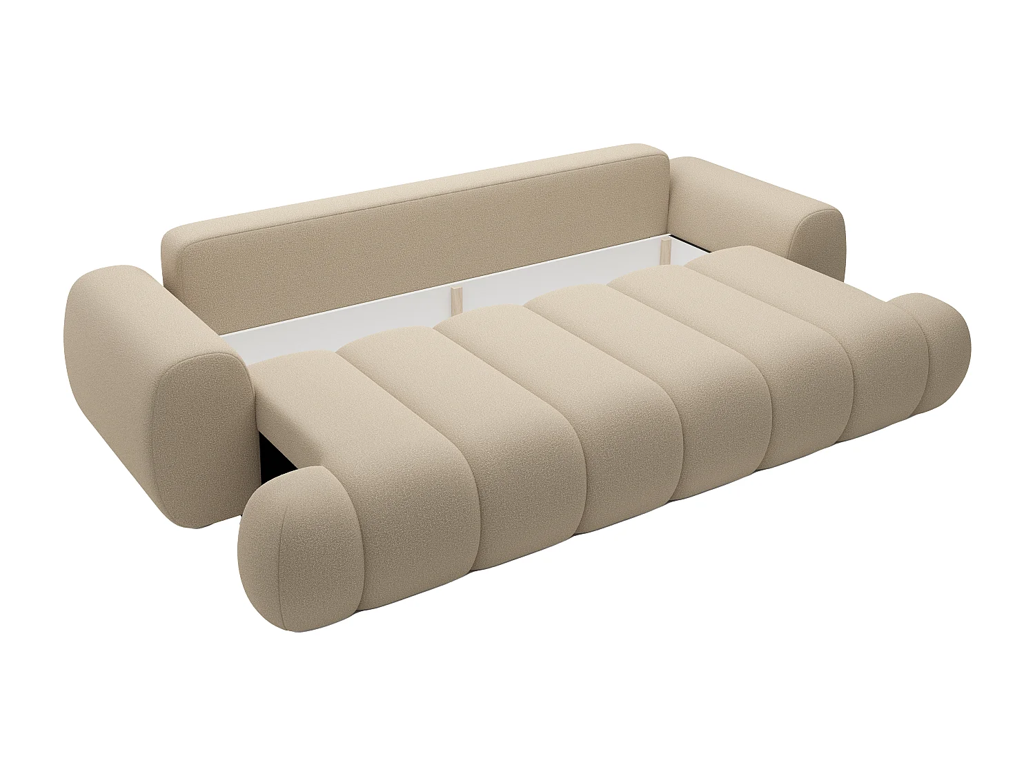 Canapé 4 places convertible en tissu beige FRIDORA